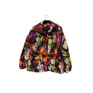 UBU Womens Jacket Size M Multicolor Floral Abstract Full Zip Lightweight 17107P